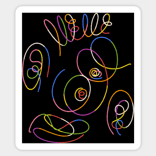 Abstract Face Colorful Line Art Organic Shape Sticker